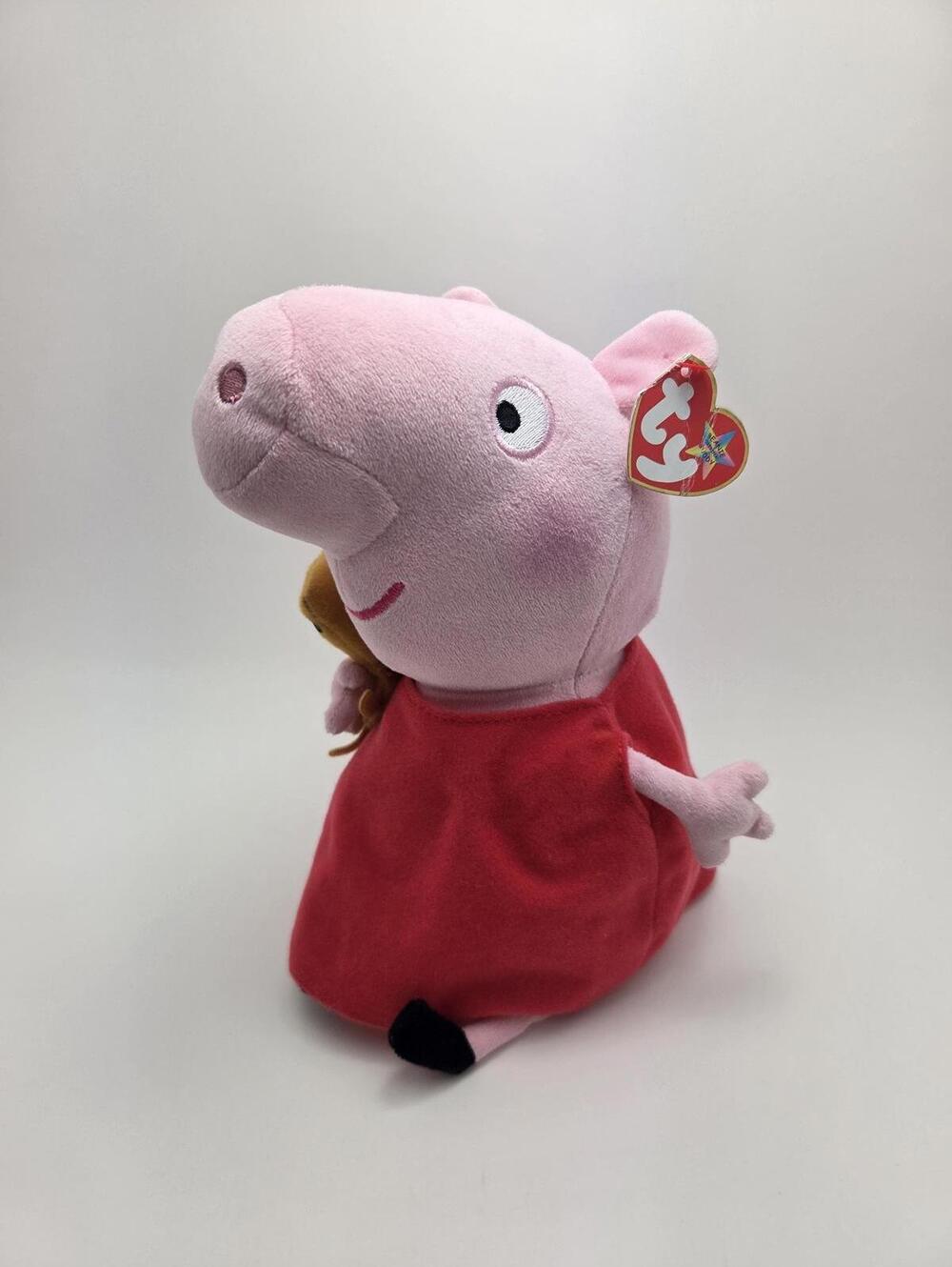 Ty Beanie Buddy “Peppa Pig” Holding Teddy - From Peppa Pig (Larger 10 inch)